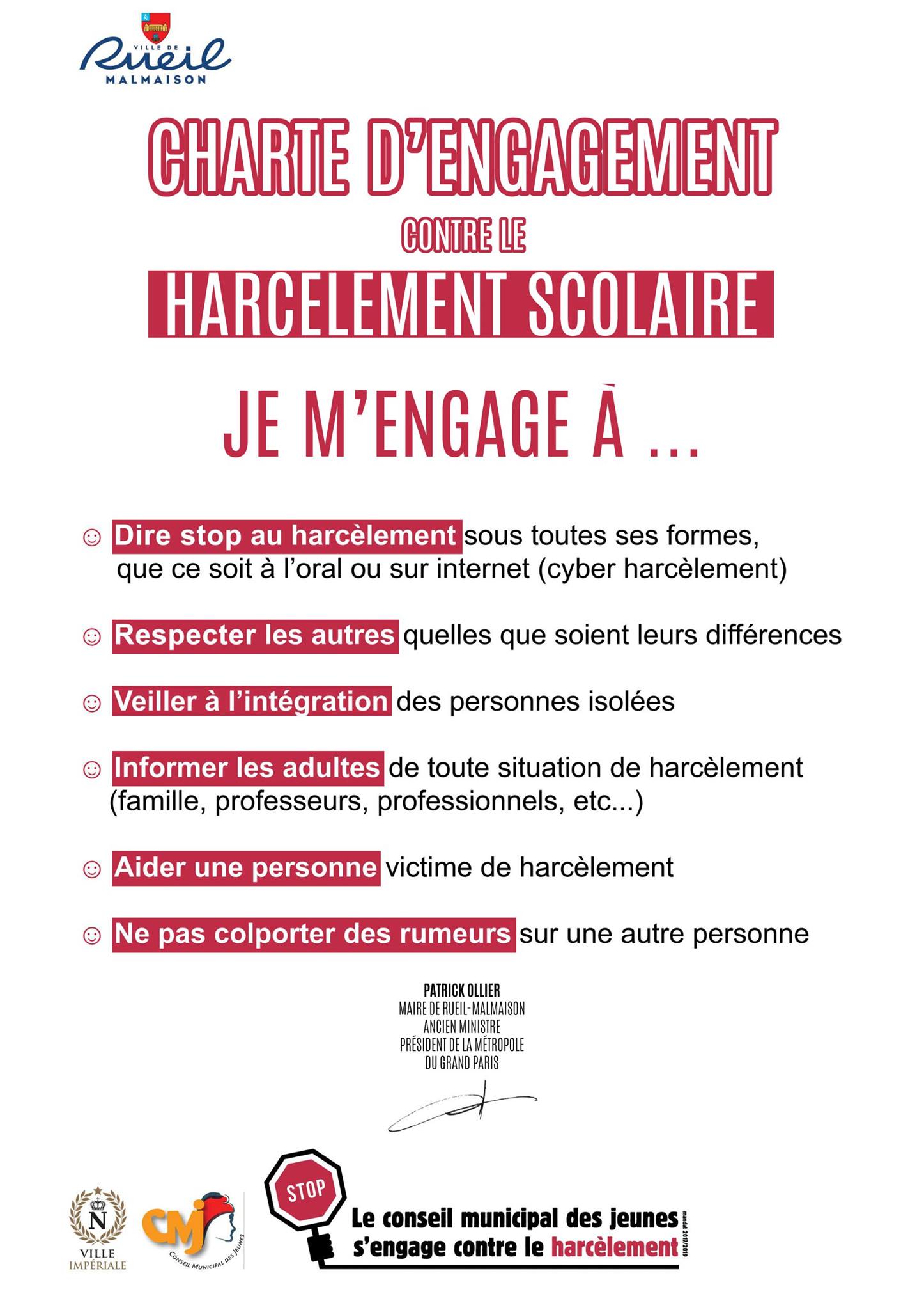 Titre : “La charte anti-harcèlement scolaire: un engagement pour la ...